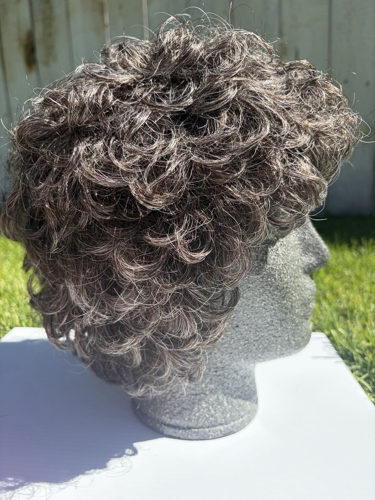 vtg Eva Gabor Perma-Lift Wig Acrylic Gray Curls Short color:34 in Original Box