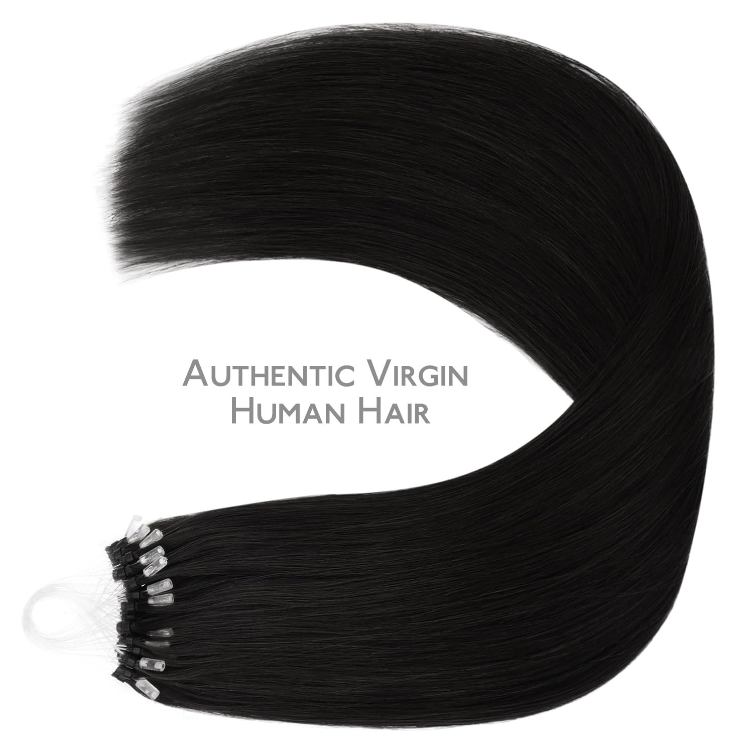 Wennalife Microlink Hair Extensions Human Hair 50G 50S 18 Inch Jet Black Remy