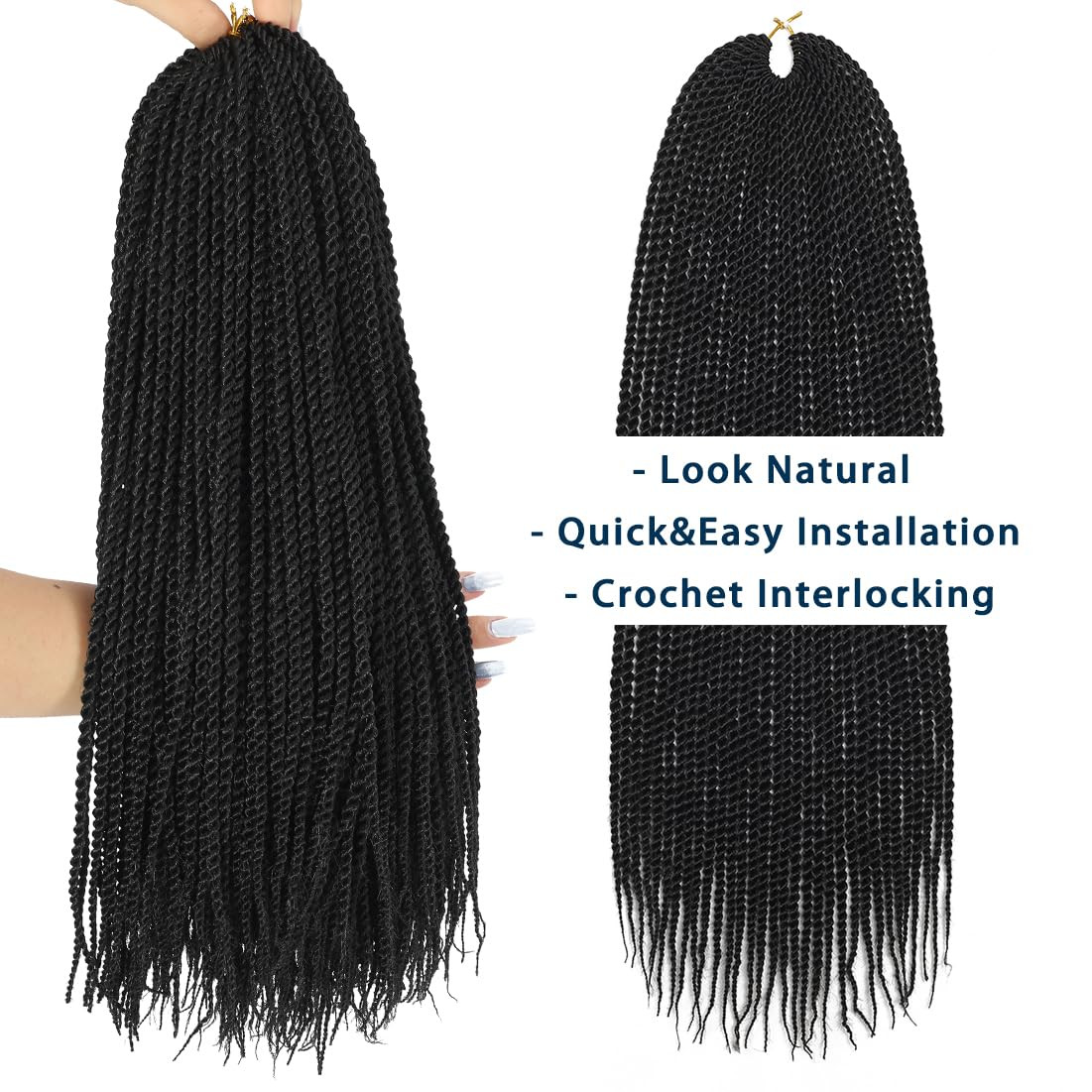 Crochet Braids Senegalese Twist Crochet Hair 7 Packs Pre Looped Micro Senegalese