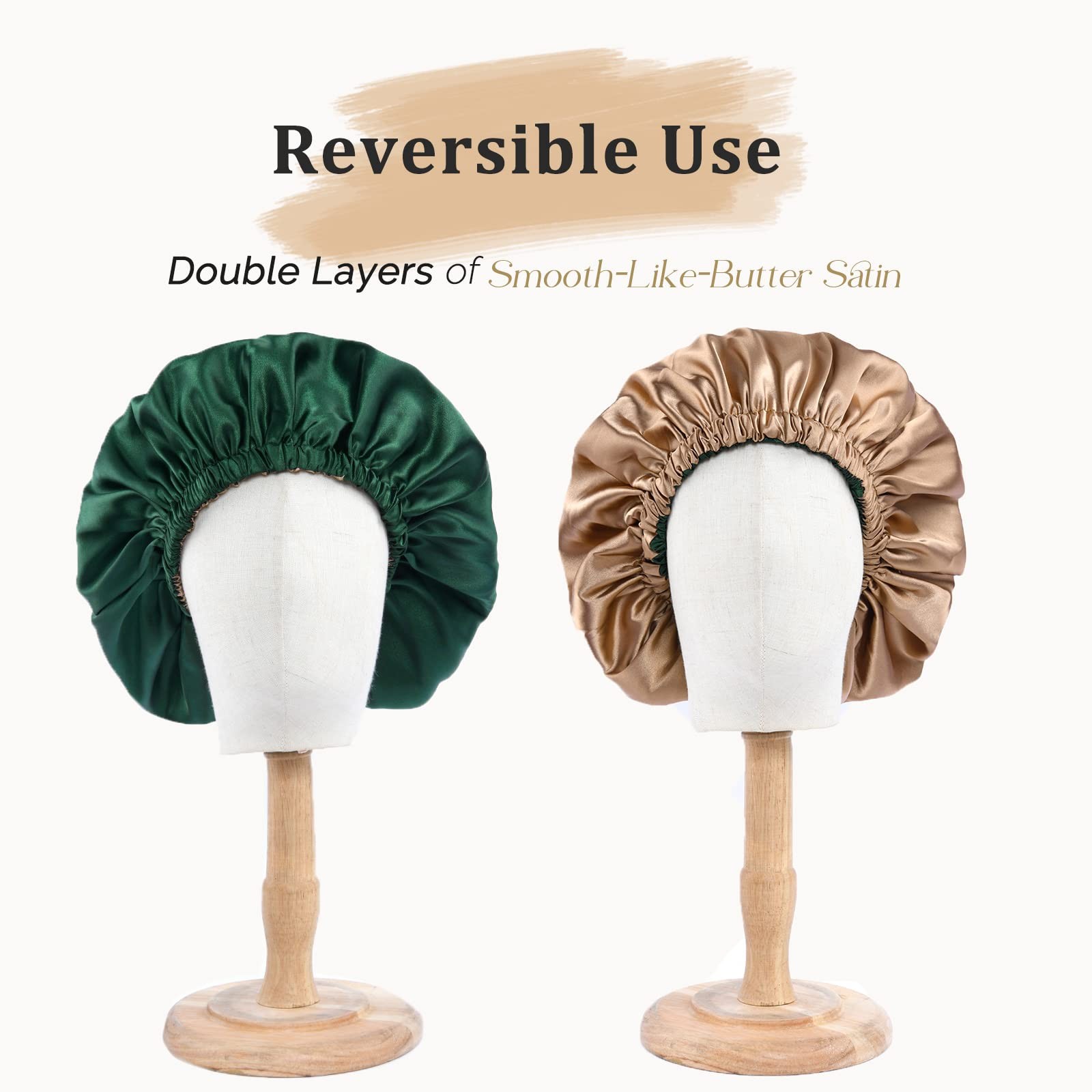 YANIBEST Adjustable Satin Bonnet Double Layer Hair Bonnet for Sleeping Bonnet…