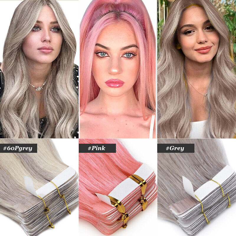 CLEARANCE Tape In Remy Human Hair Extentions Full Head Thick 150gr 100PCS Salon