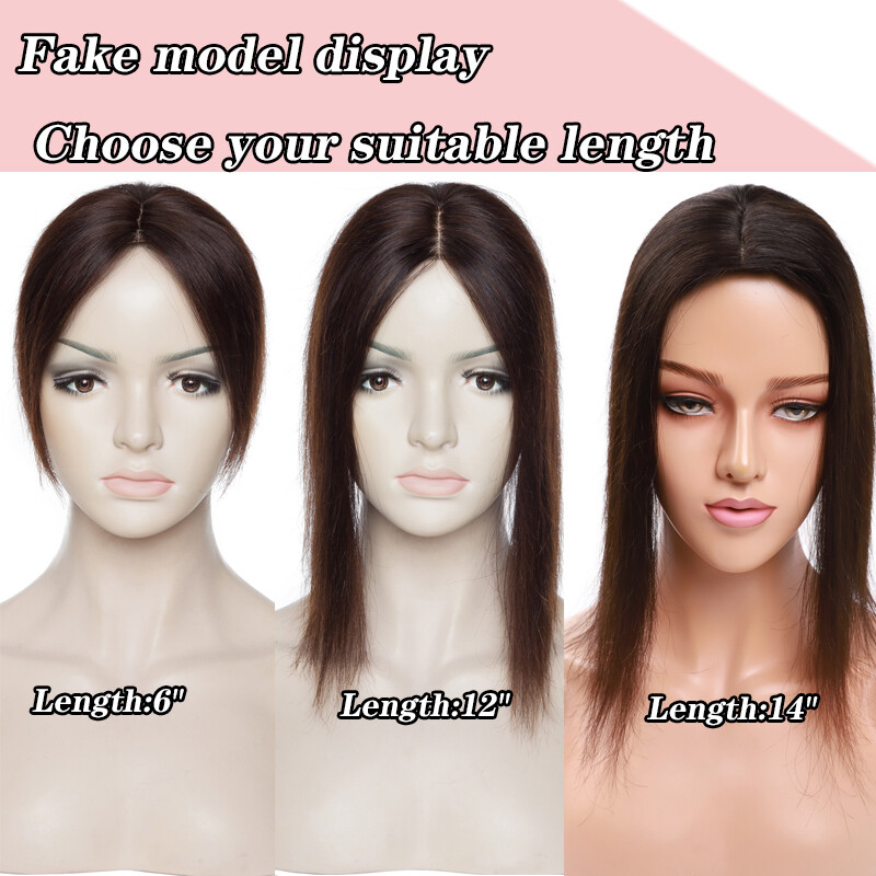Clip in Topper Hairpiece Woman Toupee Virgin Human Hair Silk Base Lace Highligh