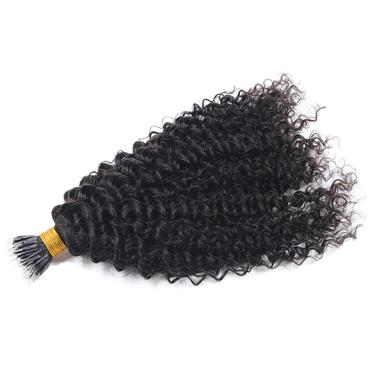 Kinky Curly Nano Ring Human Hair extension Microlink Curly I Tip Hair 100Pcs