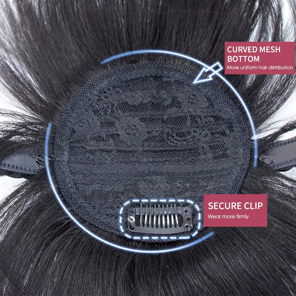 Natural Clip On Women Invisible Headband Synthetic Bangs Hair Extension Fringe