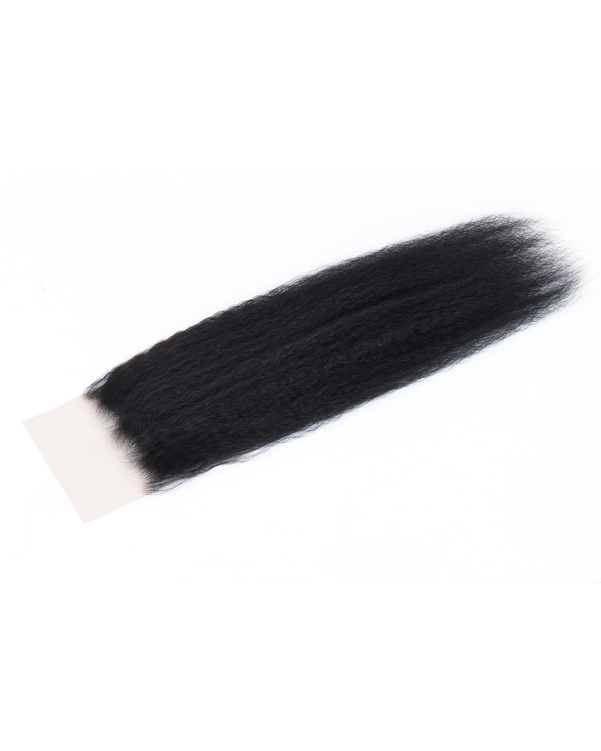 Lace Closure Human Hair 16 Inch Kinky Straight 4×4 Transparent Yaki Natural