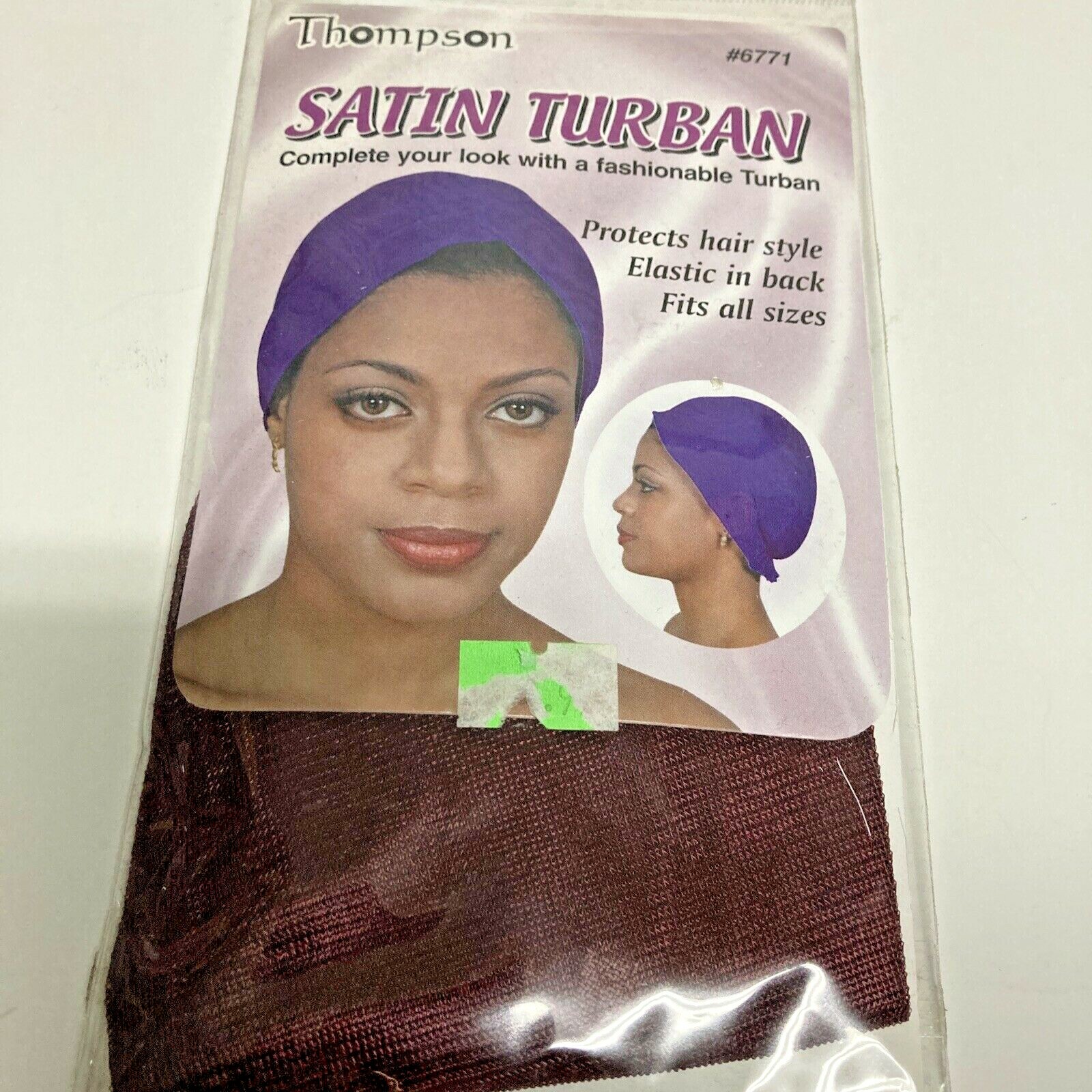 THOMPSON SATIN TURBAN FITS ALL SIZE # 6771 COLOR:DARK BROWN