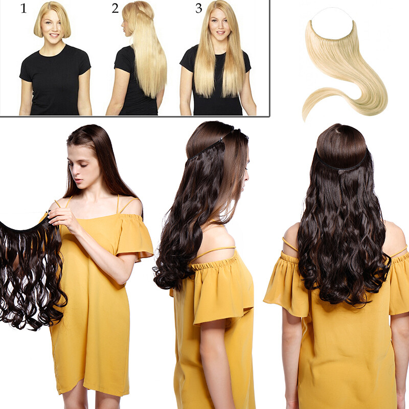 Mega Thick Top Secret Wire No Clip In No Pressure Hair Extensions One Piece Sotf