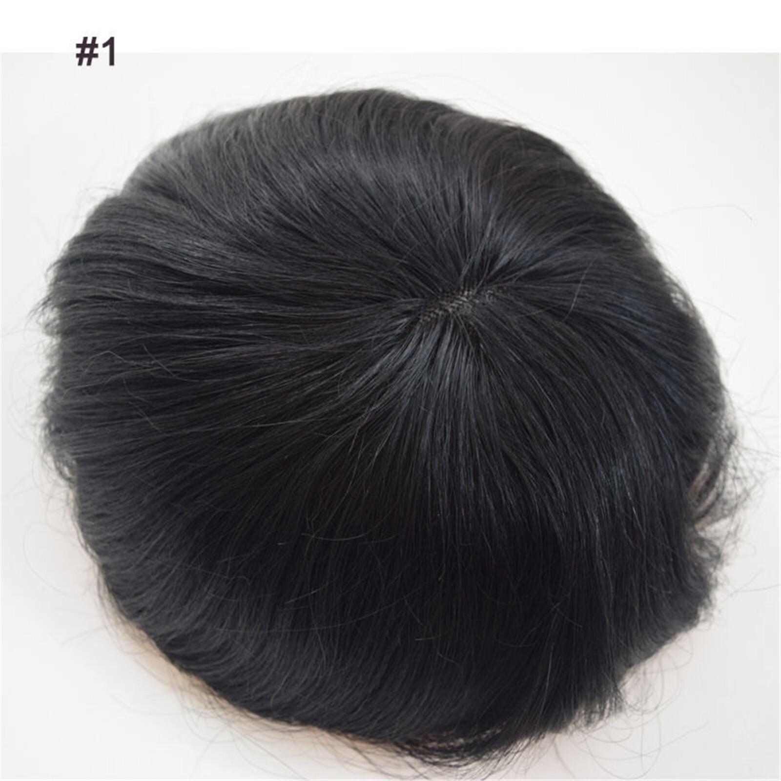 Mens Human Hair Replacement Hairpieces Toupee Poly Skin Lace Center Hair System