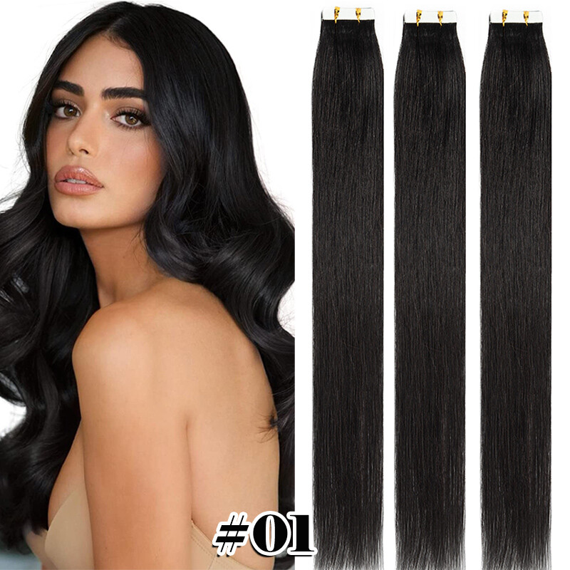 Seamless Skin Wefts Tape In 100% Real Remy Human Hair Extensions Short Long USA
