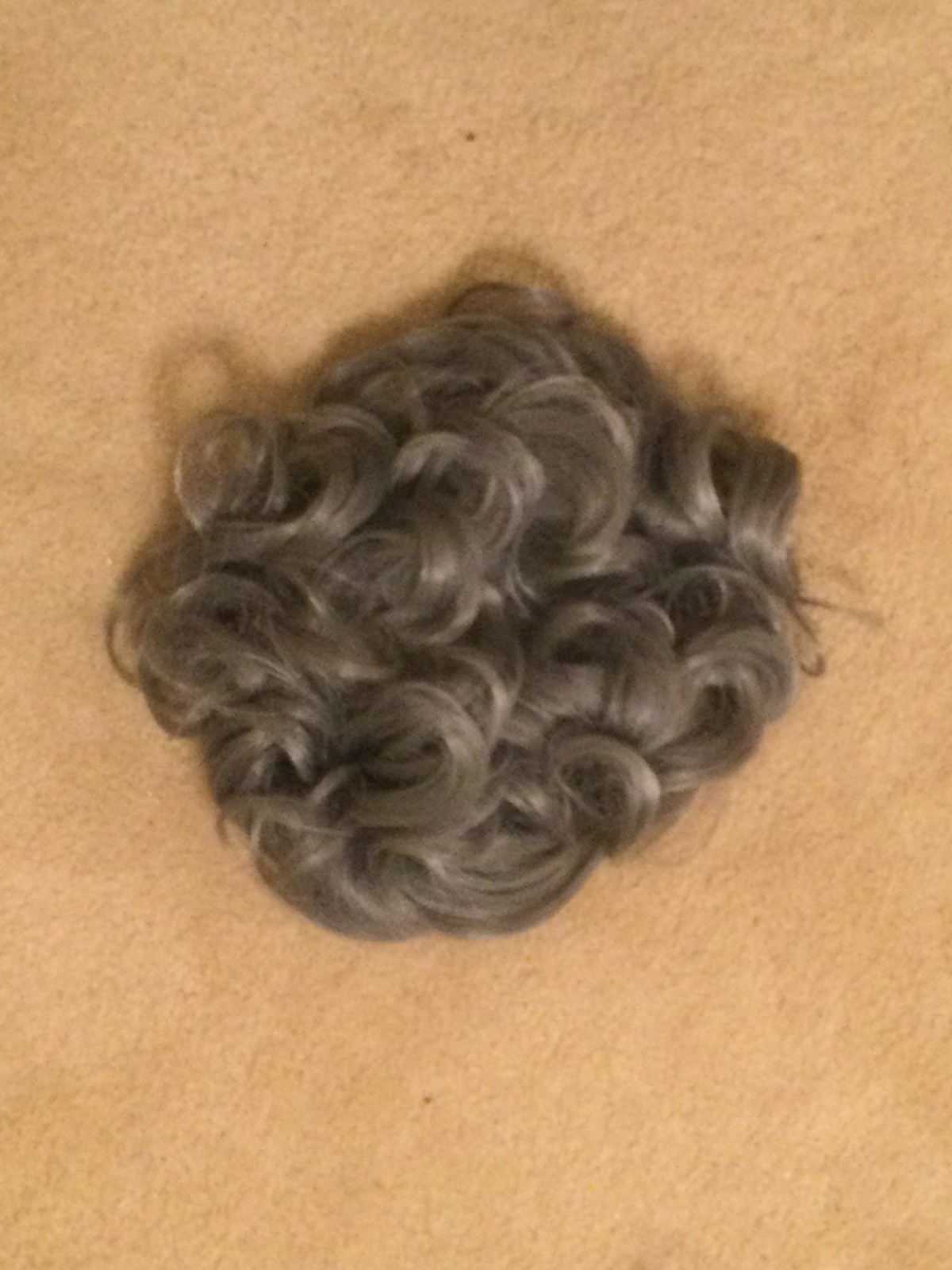 Gray Messy Curly Bun Clip Hair Extension Updo
