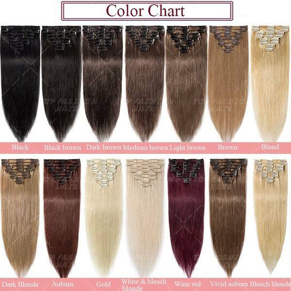 CLEARANCE Clip In 100% Real Human Remy Hair Extensions Full Head Highlight LONG