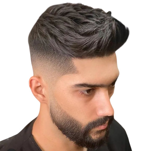 N.L.W Toupee for mens 25mm curl lace with pu behind hair pieces natural black