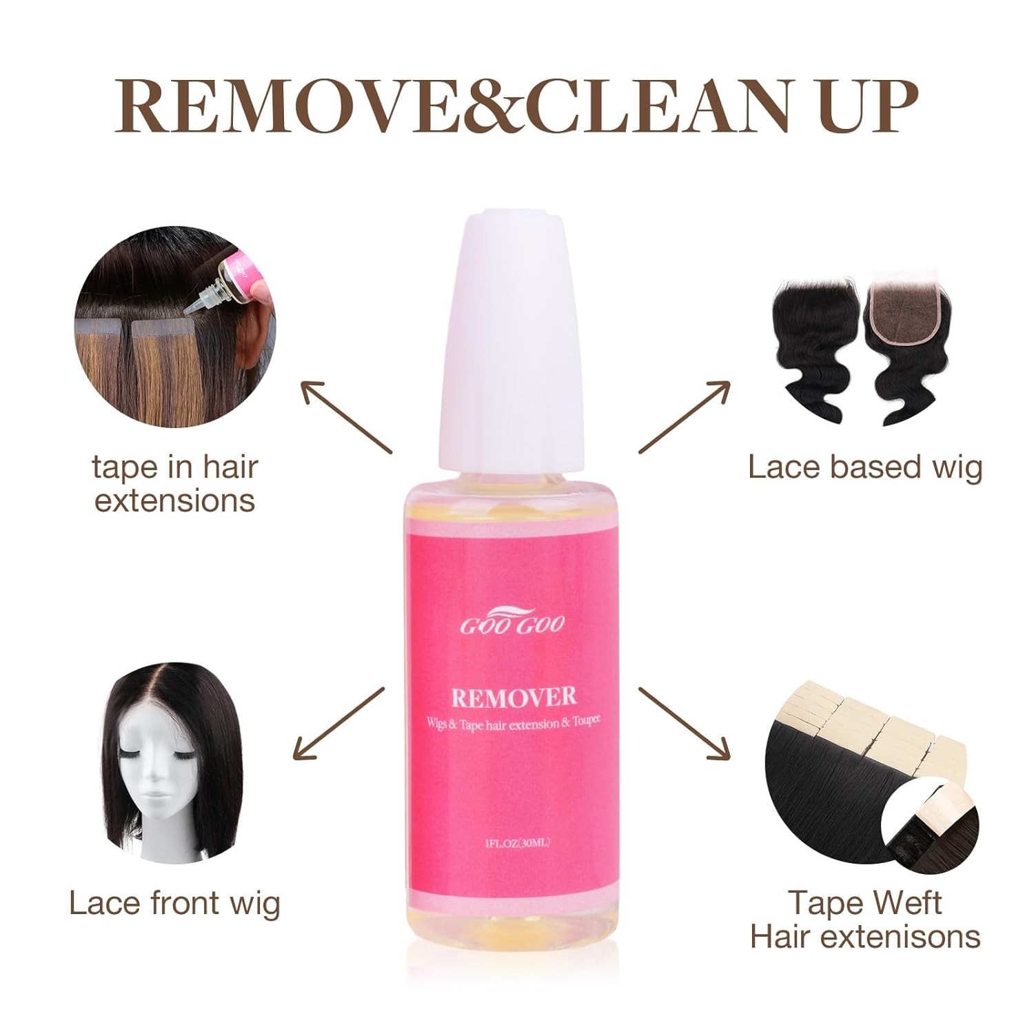 Tape in Extension Remover 30ml Fast Acting Wig Glue Adhesive Remover Gentle Safe