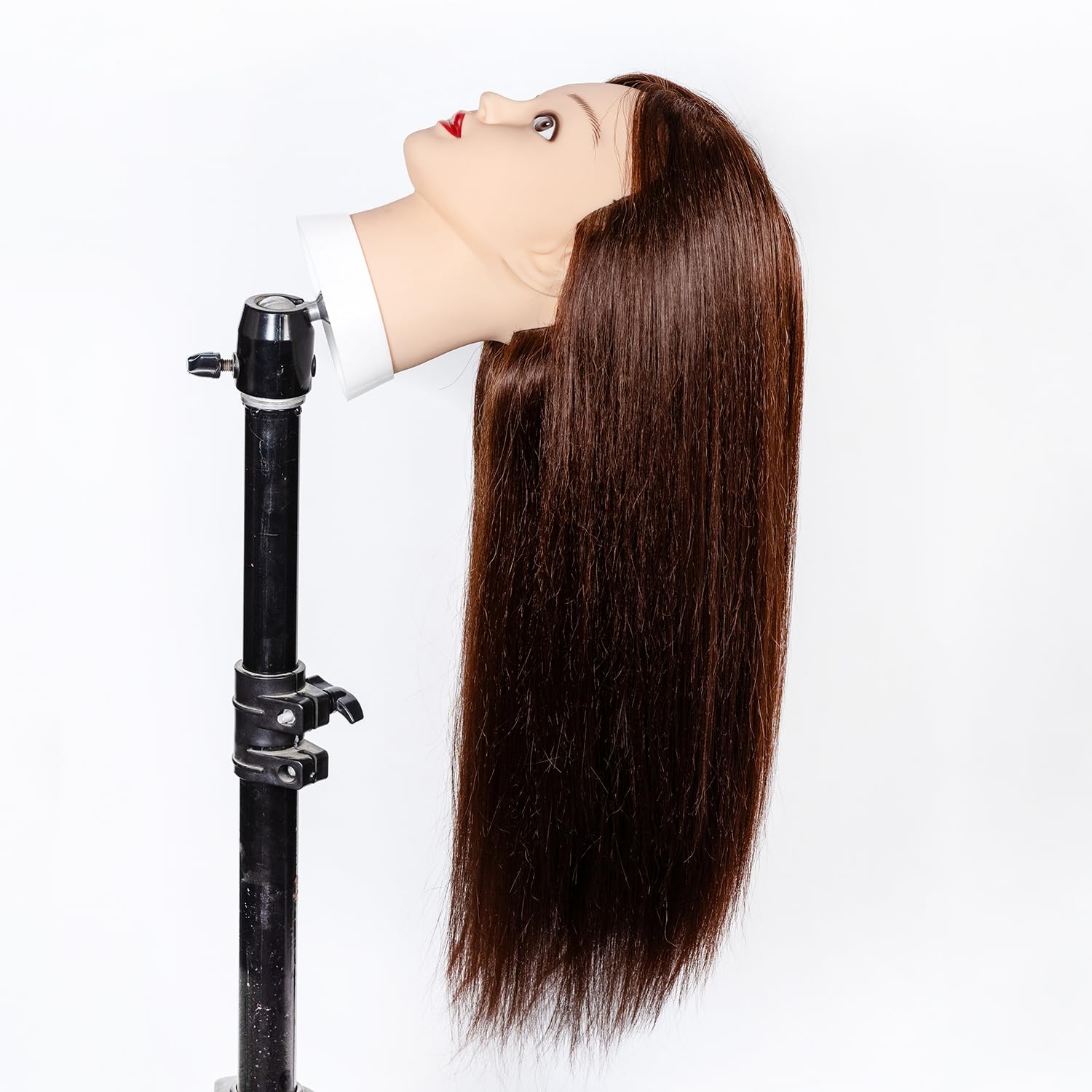 Mannequin Head 80% Human Hair 24″-26″ for Cosmetology Practice – Styling Kit