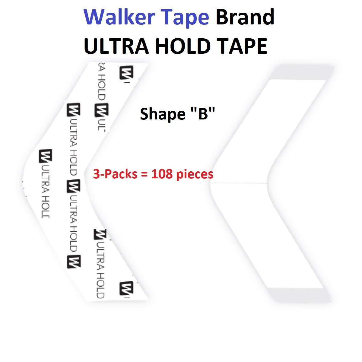 Ultra Hold Tape by Walker Tape Co Shape B 3 packs = 108 pieces