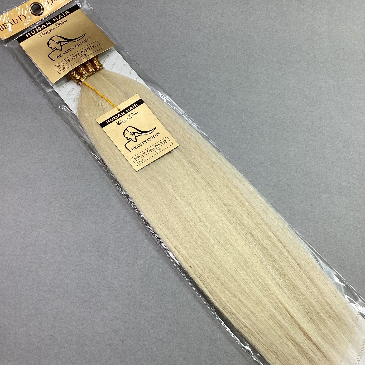 Beauty Queen H Yaky Bulk 18 Human Hair Extensions Color 613 Blonde Tangle Free