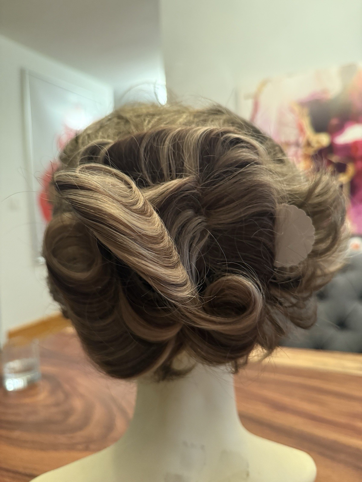 100% Human Hair Wiglet Dark Brown & Hazelnut Curly Claw Hairpiece Extension New