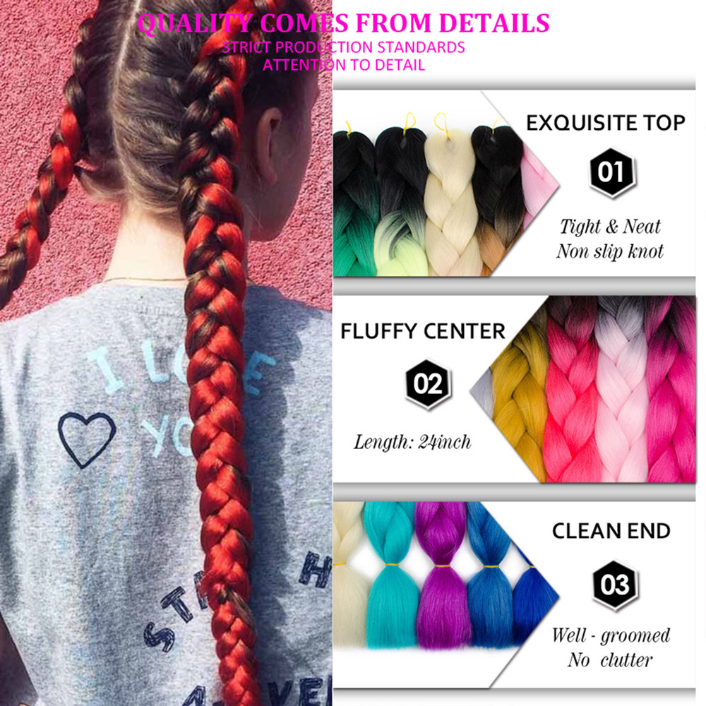 41″ Synthetic Kanekalons Jumbo Braiding Hair Extension Afro Twist Braids 165g US