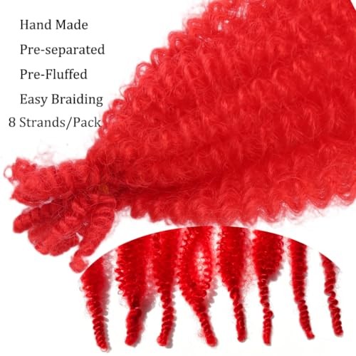 Afro Twist Hair 3 Packs 24 Inch Springy Afro Twist Hair 24 Inch(Pack of 3) Red