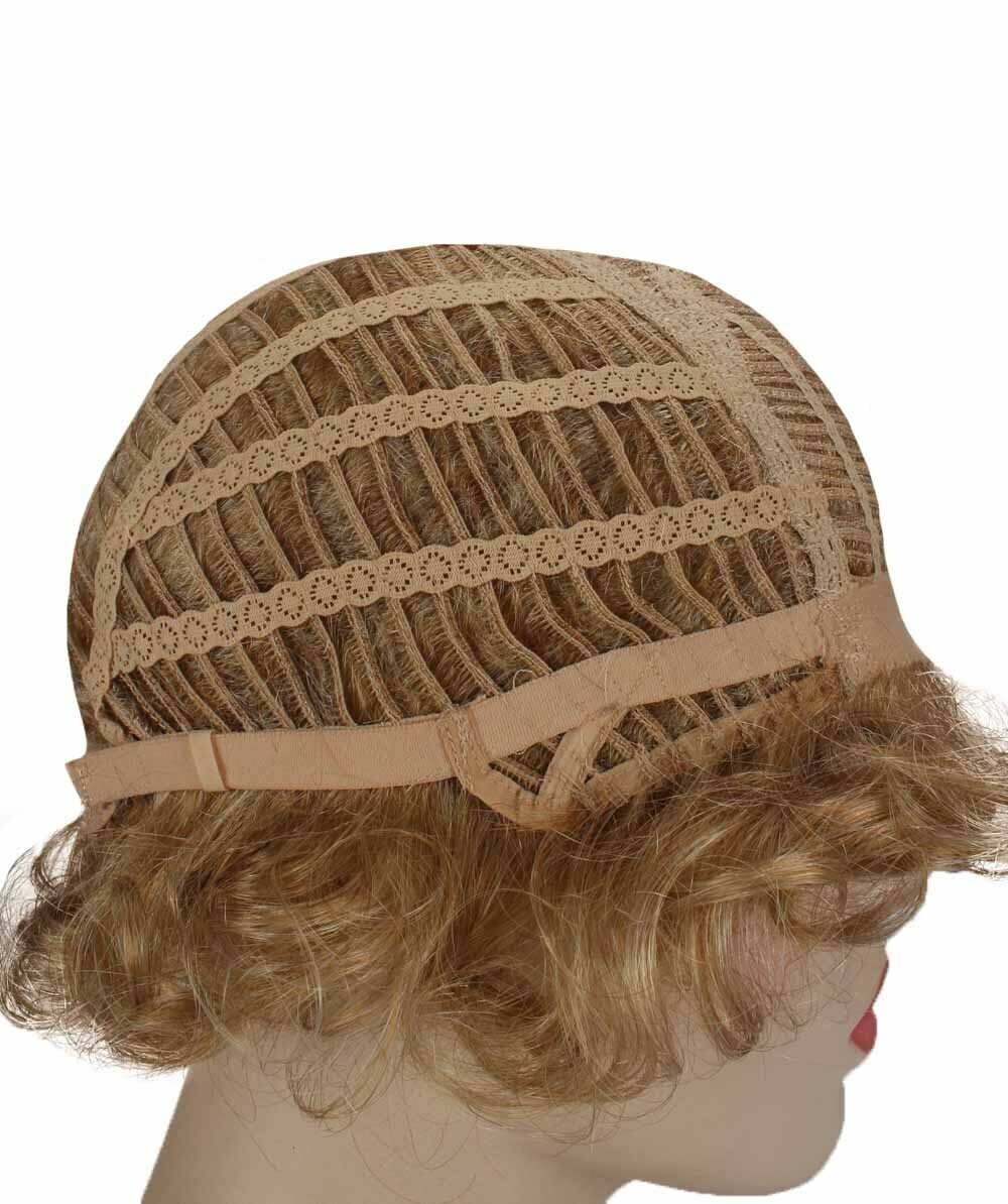 Monroe – Curly Kanekalon Synthetic Fiber Full Wig, 4 – 4.5 in, Strawberry Blonde