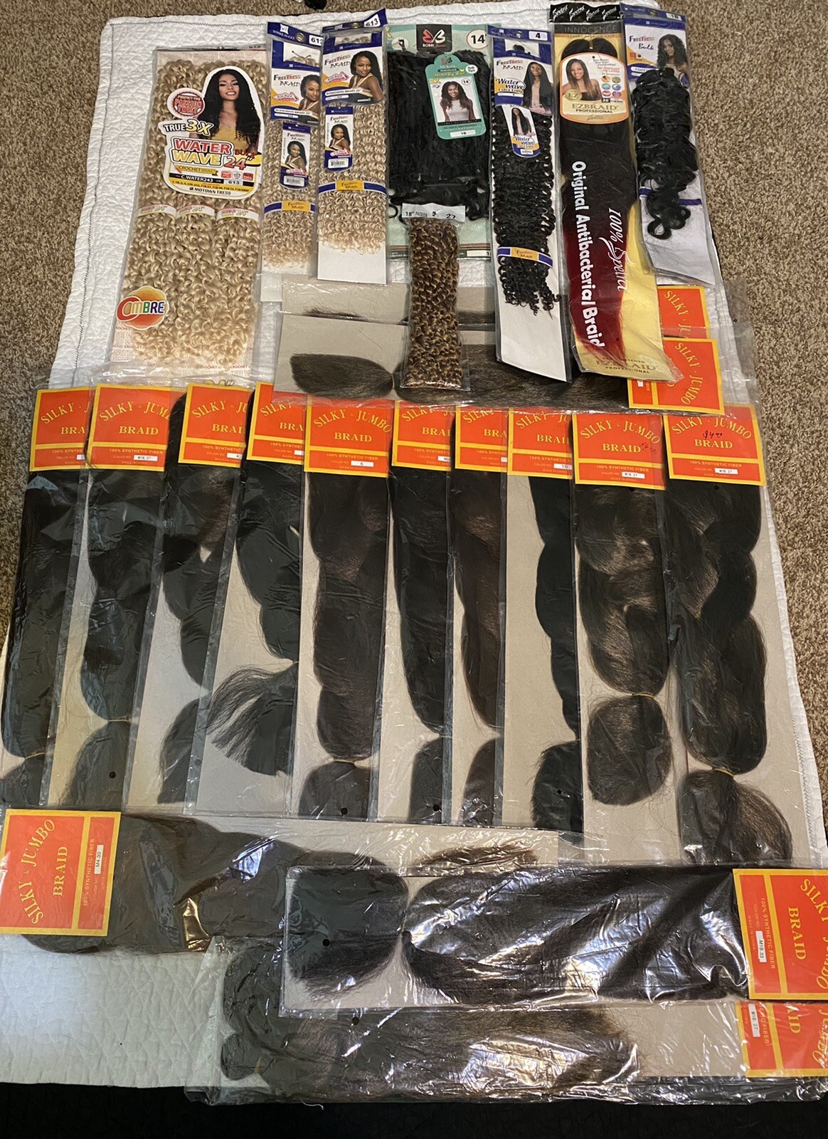 Lot Of 23 Pieces Water Wave Passion Twist Crochet Hair Extensions all colors