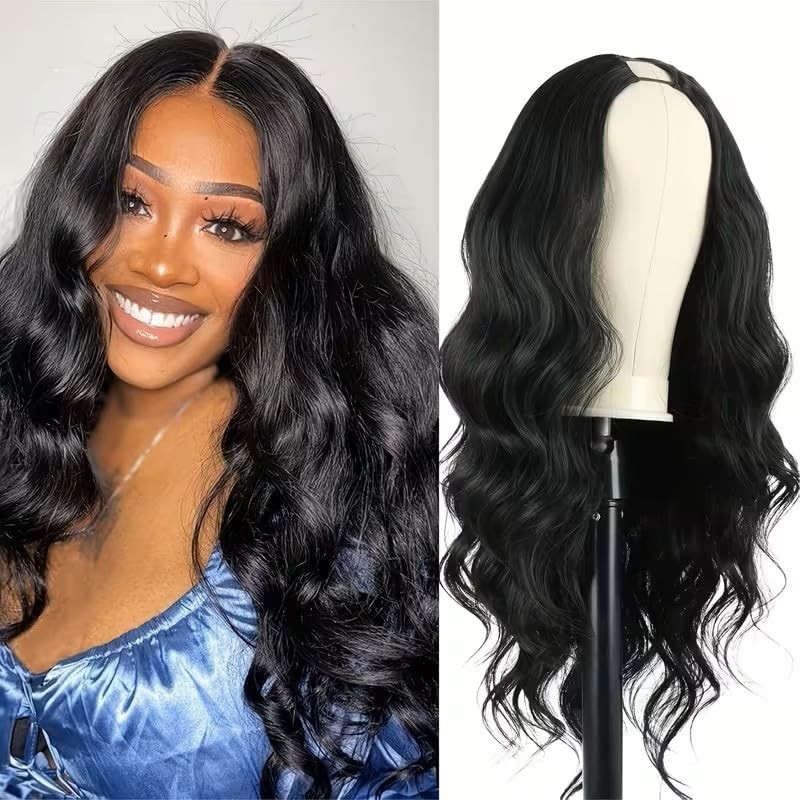 Curly V Part Wig Body Wave Half Wigs for Black Women, Curly Synthetic Wig Yak…