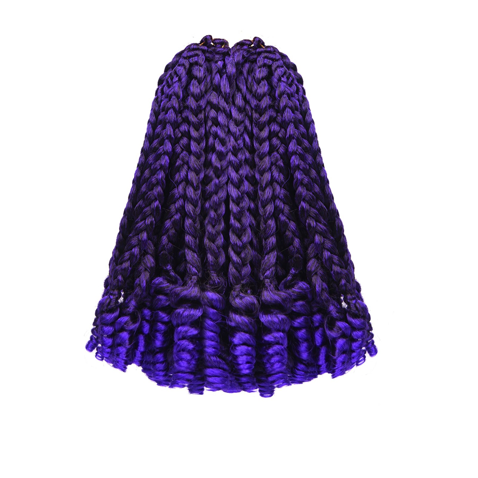 Hahoness 7 Packs 10 Inches Goddess Braid Crochet Hair Curly Ends Ombre Purple