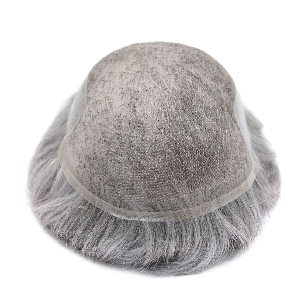 French Lace Front Mens Toupee Poly Pu Hairpiece Natural Hair Replacement Systems