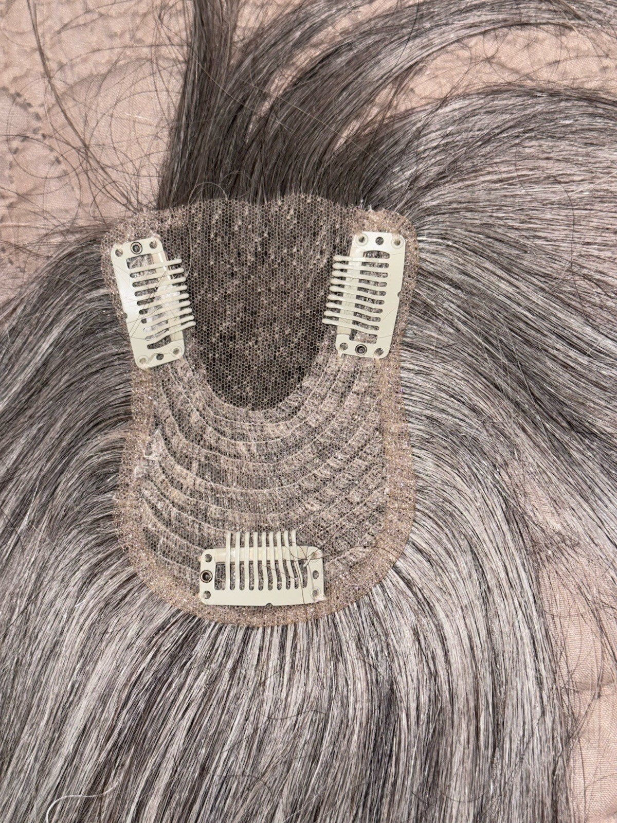 Top of Head Topper Hair Piece silver/gray