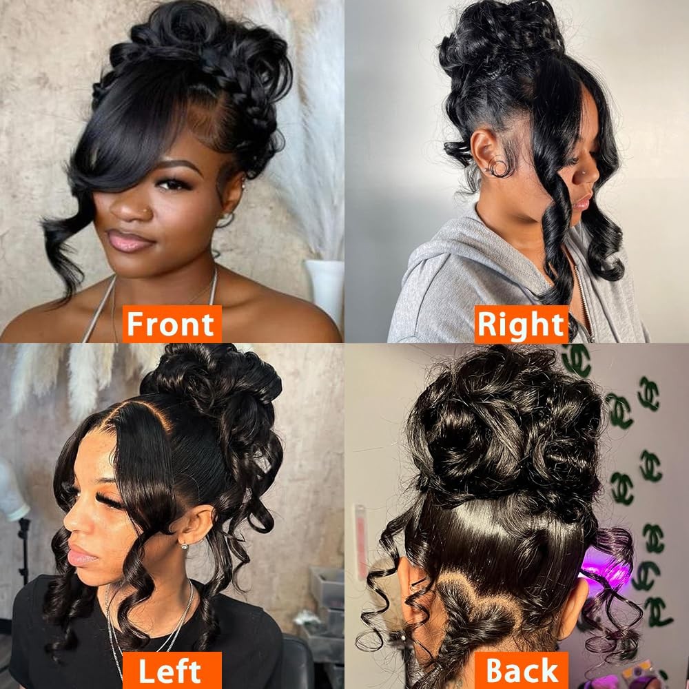 POLKN 30 Inch 360 Lace Front Wigs Human Hair Invisi Strap Body Wave HD Lace F…