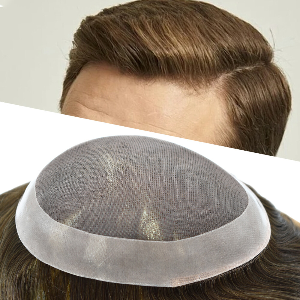 Mens Hair Replacemement System Mens Toupee Human Hairpiece Wig Hair System Men
