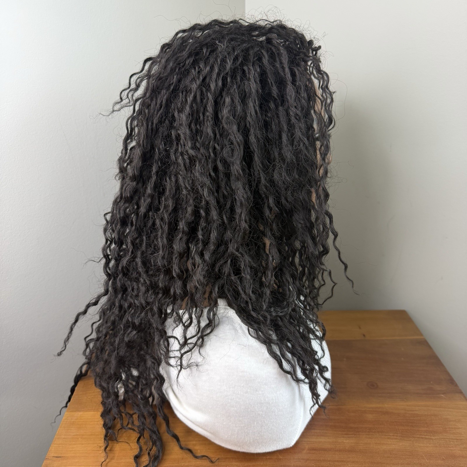 Model Model Drawstring Full Cap Synthetic Black Curly Haired Wigs Lot of 3
