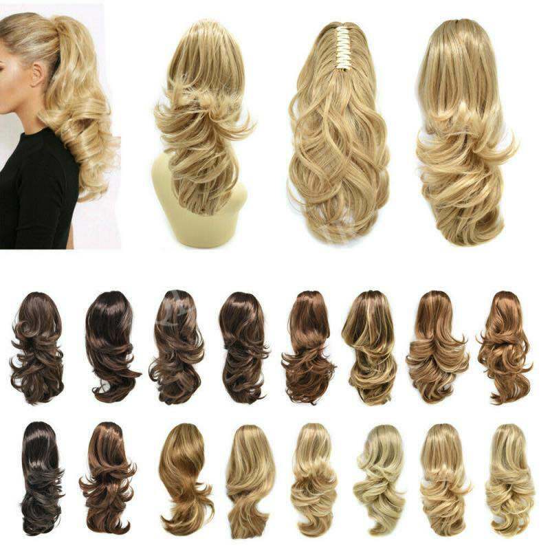 Real Thick Straight Claw Clip Ponytail Extension Long Wavy Pony Tail Hair Piece