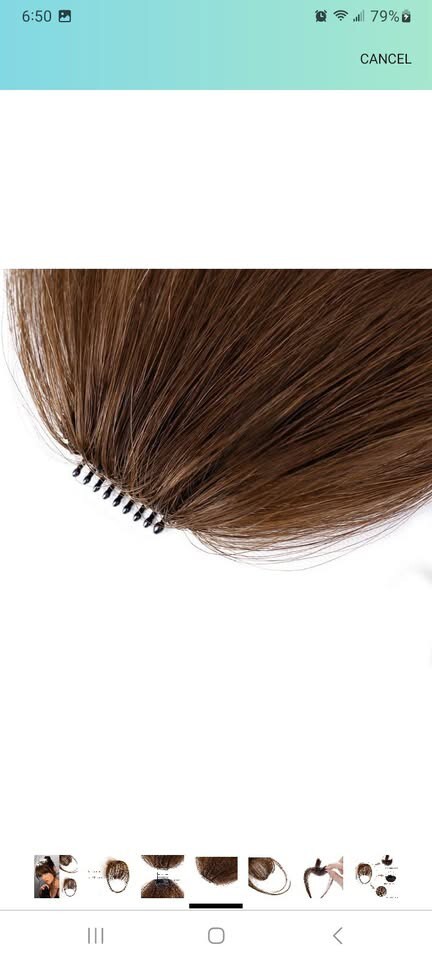 Clip in Bangs Real Human Hair Bangs Hair Clip on Bangs-Wispy Bangs, Medium Brown