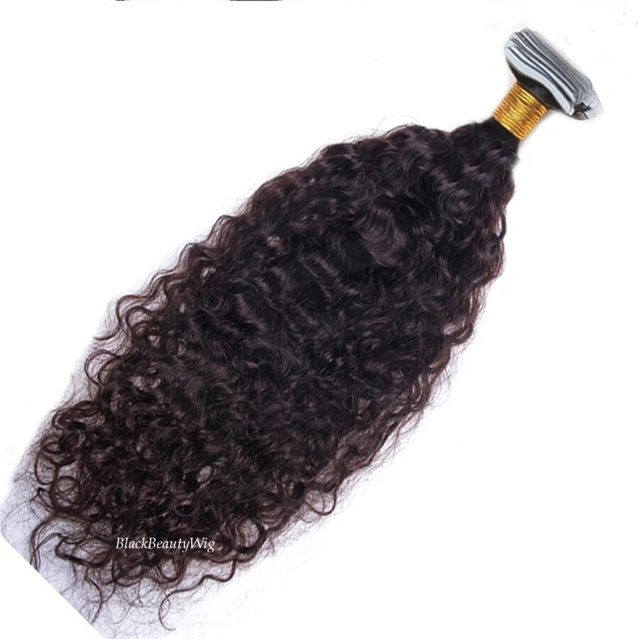 Water Wave Tape in Human Hair Extension Curly Skin Weft Tape on Hair 100g 40Pcs