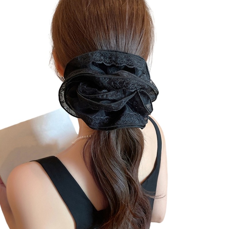 Multi Layer Lace Hairband Ponytail Holder Female Scrunchies French Hair Elastics