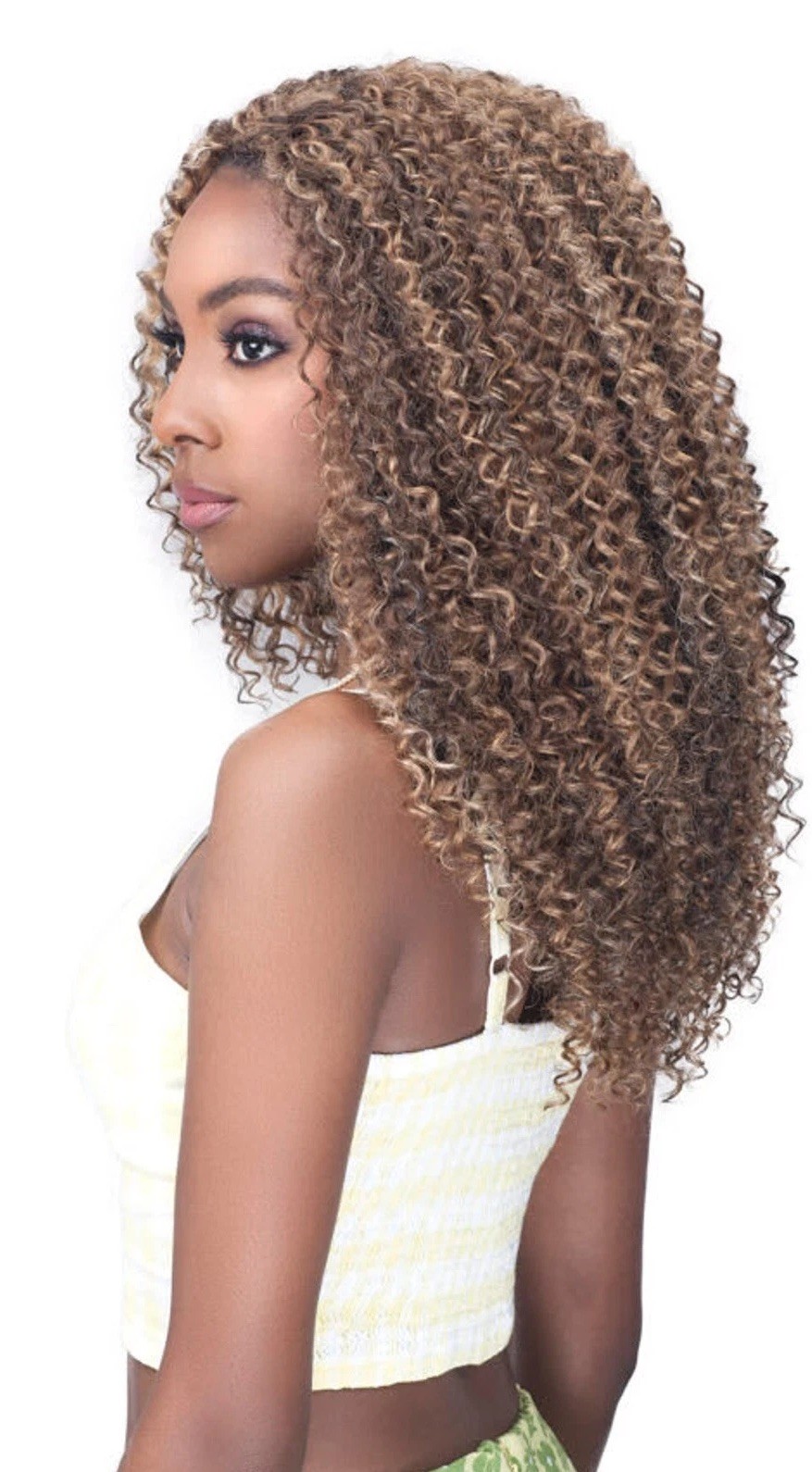 Hair Extension, Clip- Ins, Jerry Curl 18″ 7Pcs, Color 27