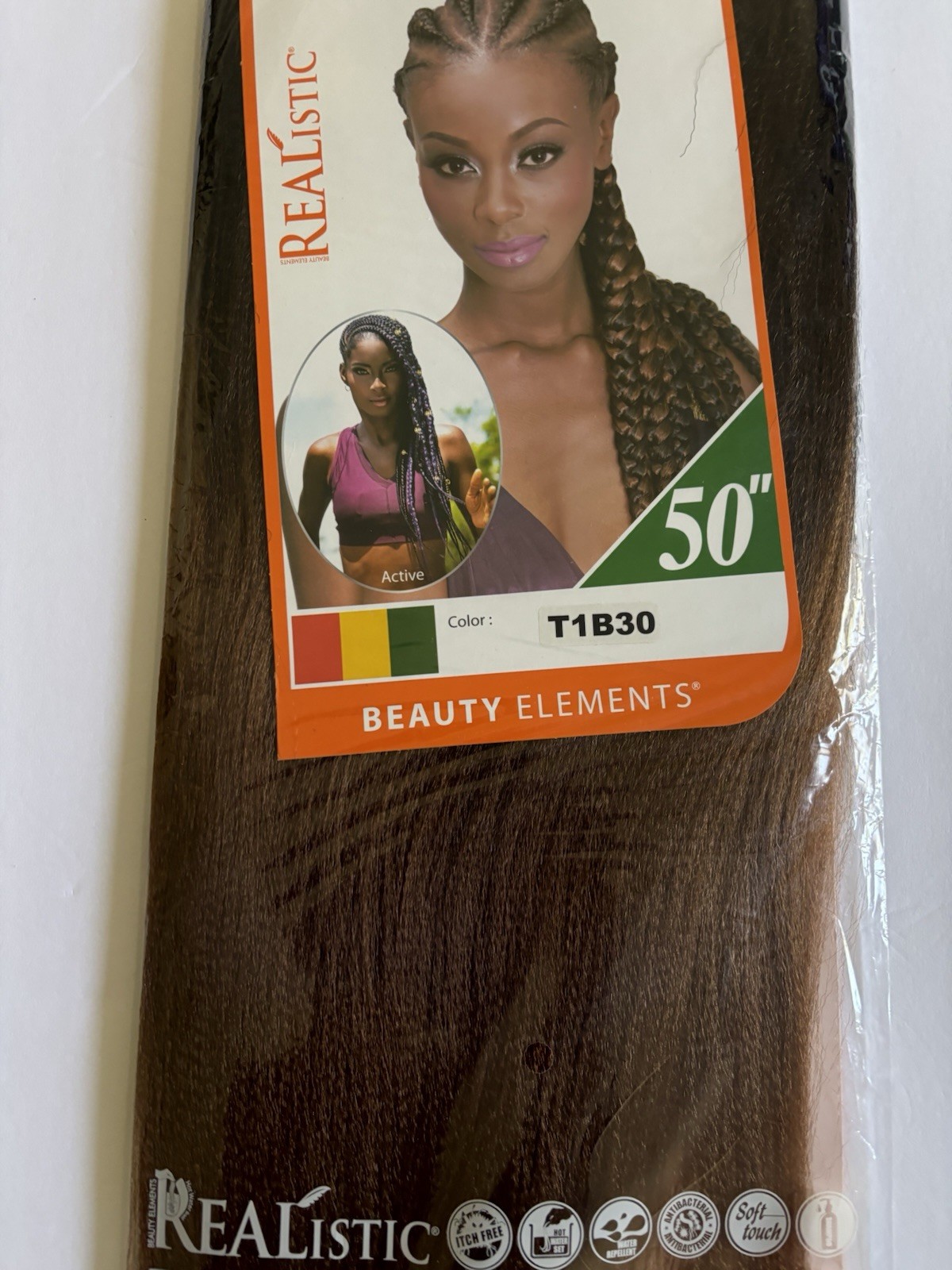 Realistic 50” 3X GHANA PRE STRETCHED Kanekalon 100% Color T1B30