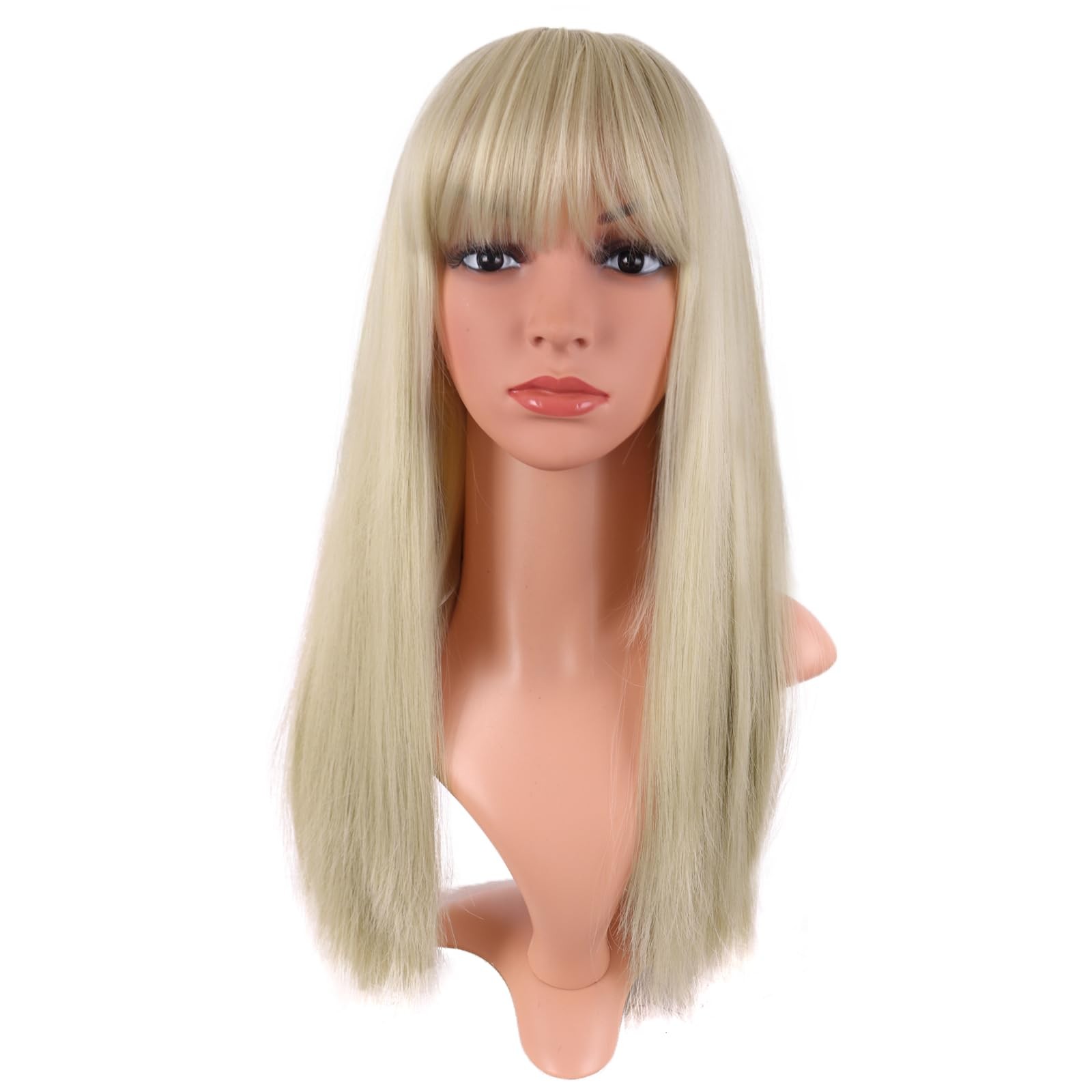 24 Inch/60 cm Long Straight Synthetic Hair Heat Resistant Party Cosplay Wig (…