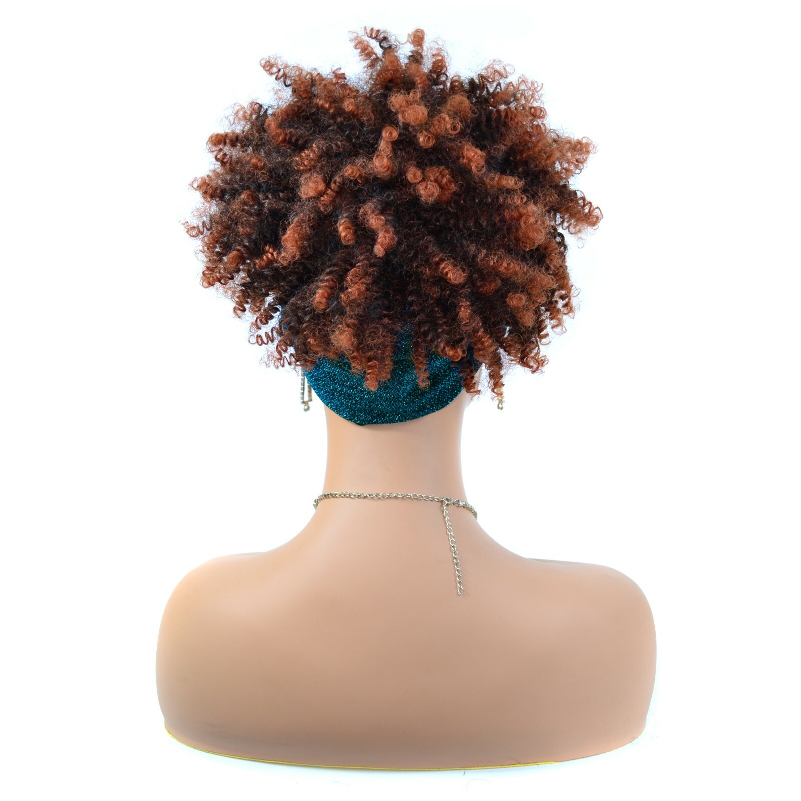 Afro Headband Wig Kinky Curly Wig with Curly Bangs Turban Wrap Wig Cosplay Party