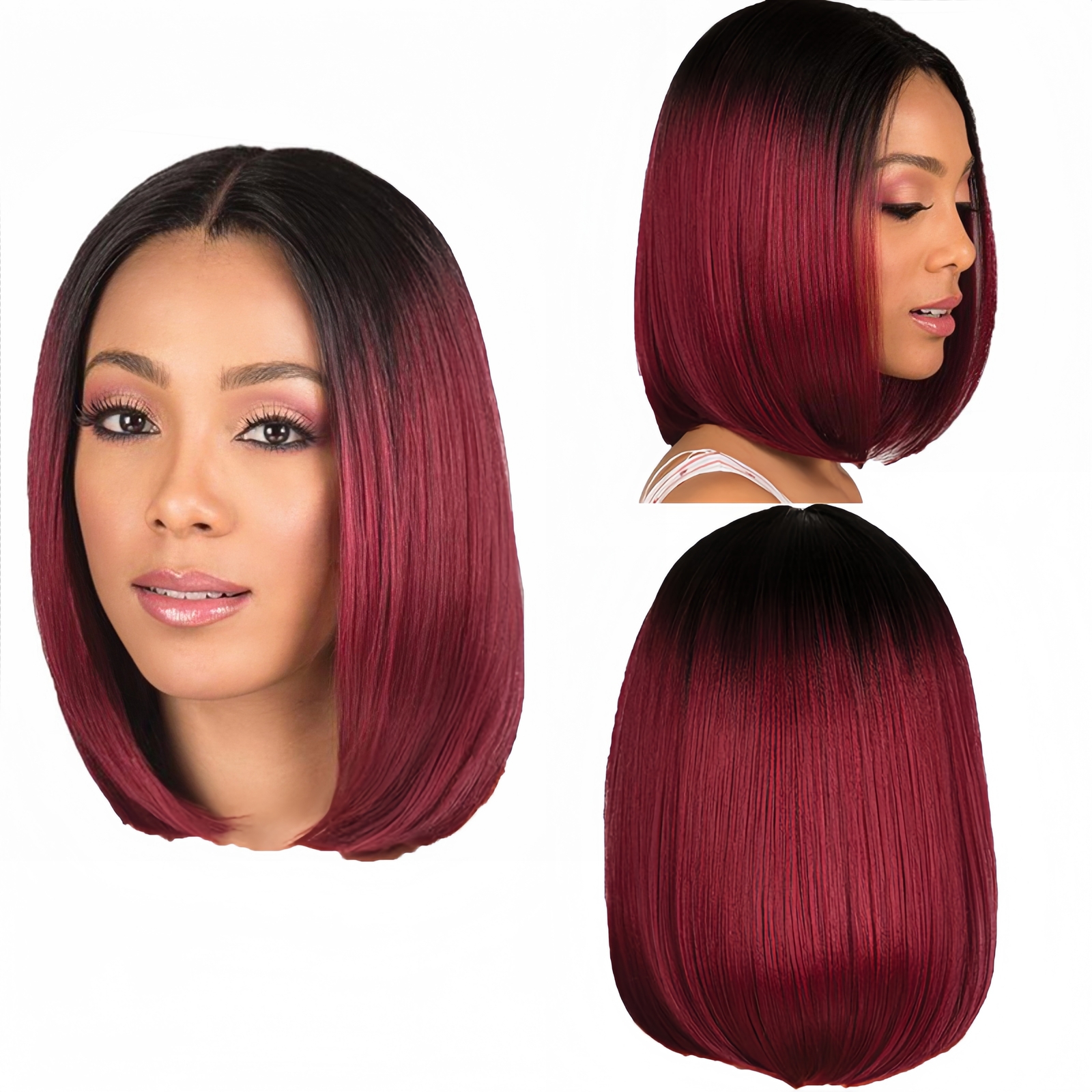 Fashion European and American dyed bobo wig female short straight hair