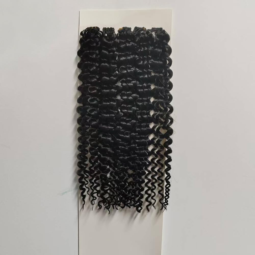 Deep Curly Human Crochet Hair for Black Women 60g 50 Strands 14 Inch Pre-Separat