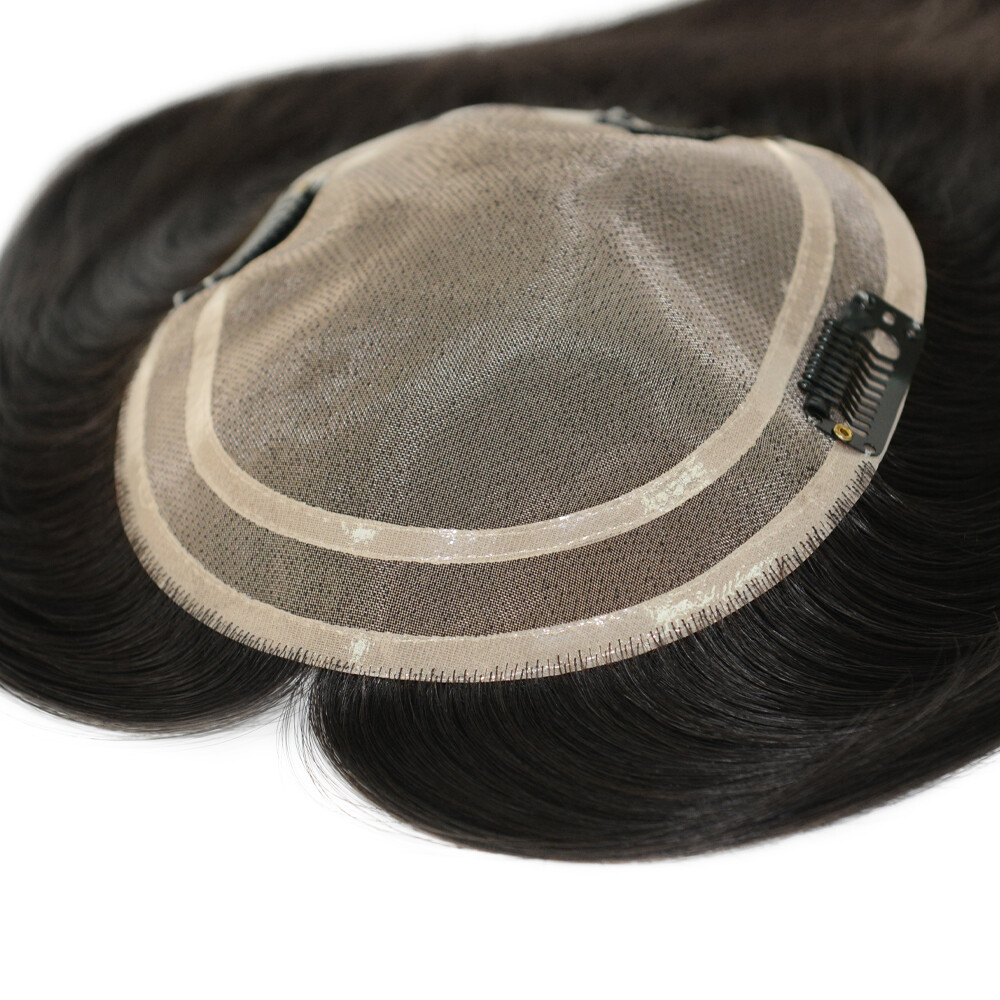 Women Human Hair Topper Top Pieces European Cuticle Remy Straight Hair TP04 16”