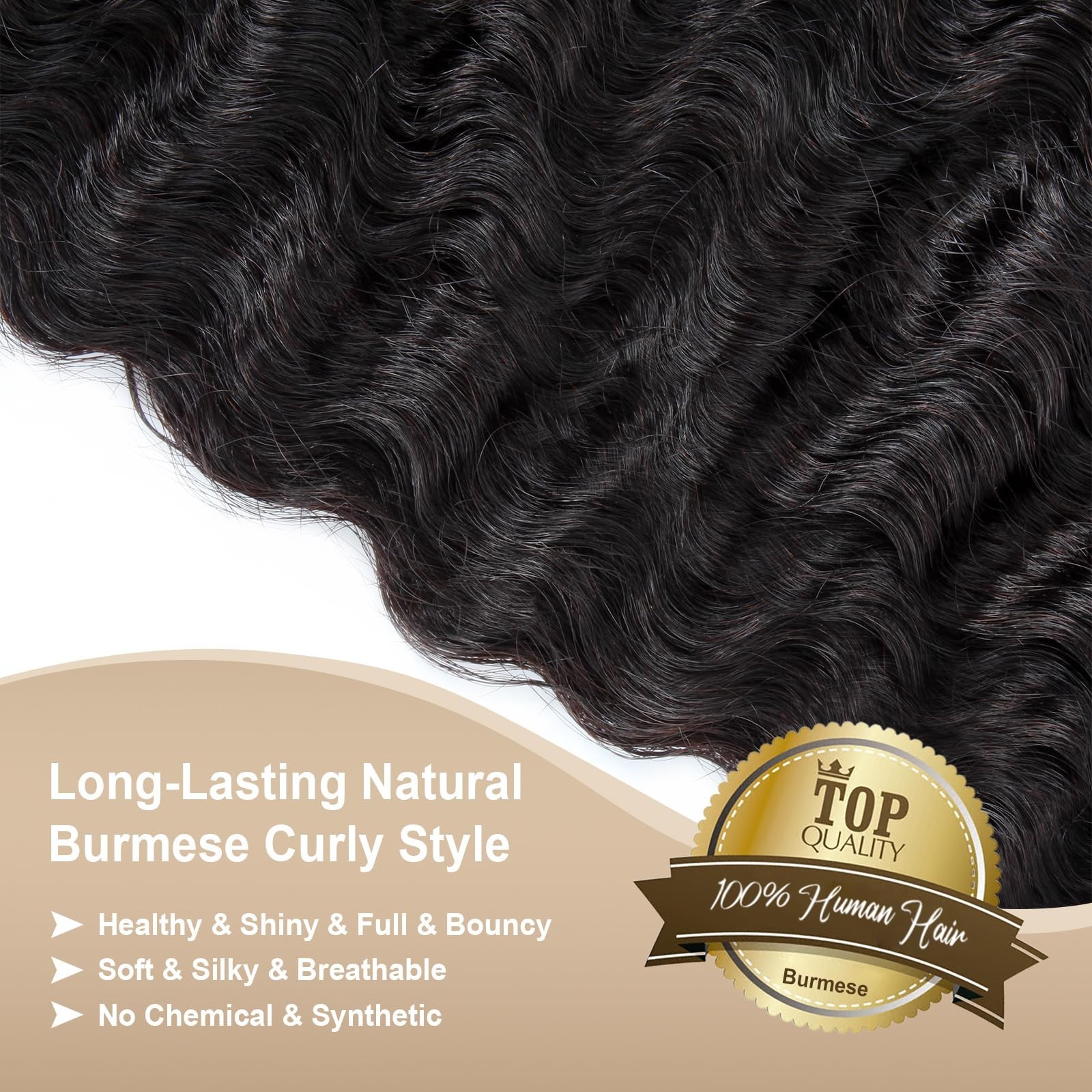 18-22″ Curly Human Hair Bundles – 100% Unprocessed Water Wave Extensions, Deep W