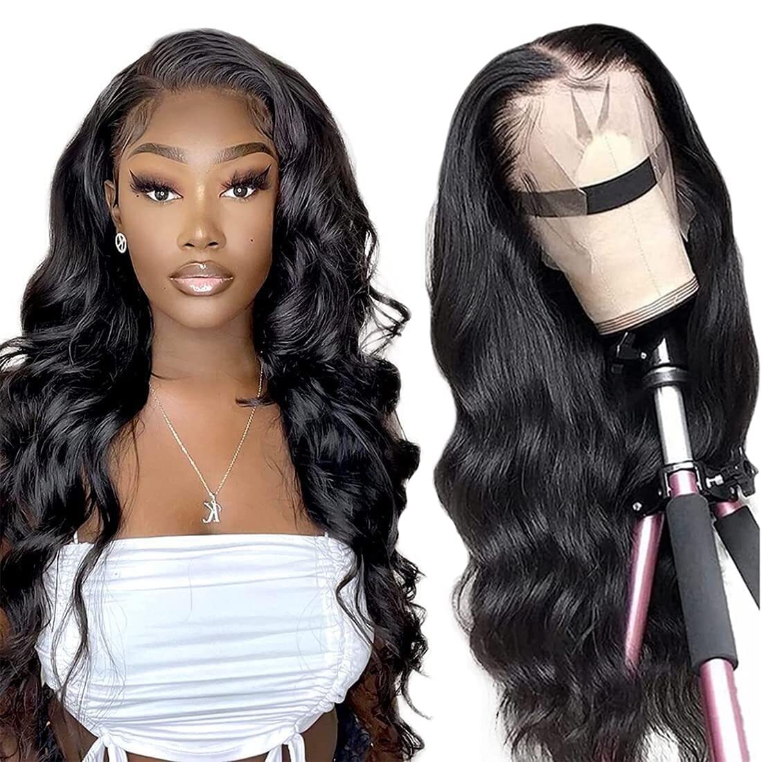 Pre Plucked 5×5 Silk Base Full Lace Human Hair Wig Body Wave With Baby Hair