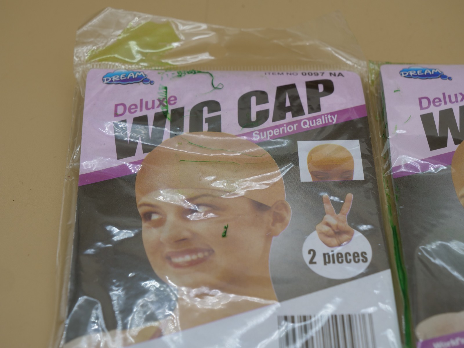 DREAM Deluxe Wig Cap 2 pc Item Number 0097 NA Tan One Size Fits All LOT OF 2 4pc