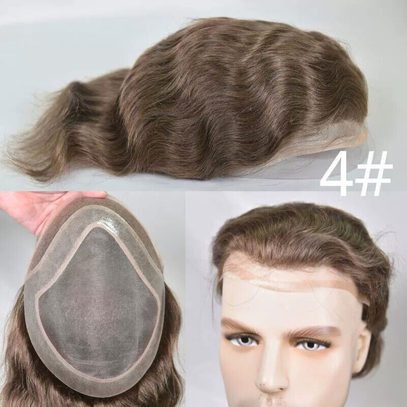 Toupee For Men Human Hair Replacement System Mono Thin Skin Pu 10×8