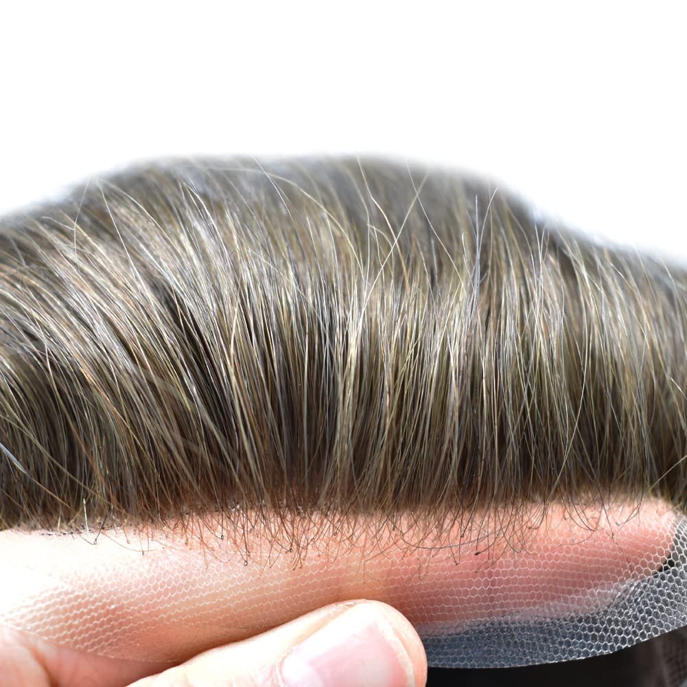 Full French Lace Toupee Hair Replacement System Hairpiece Natural Hairline