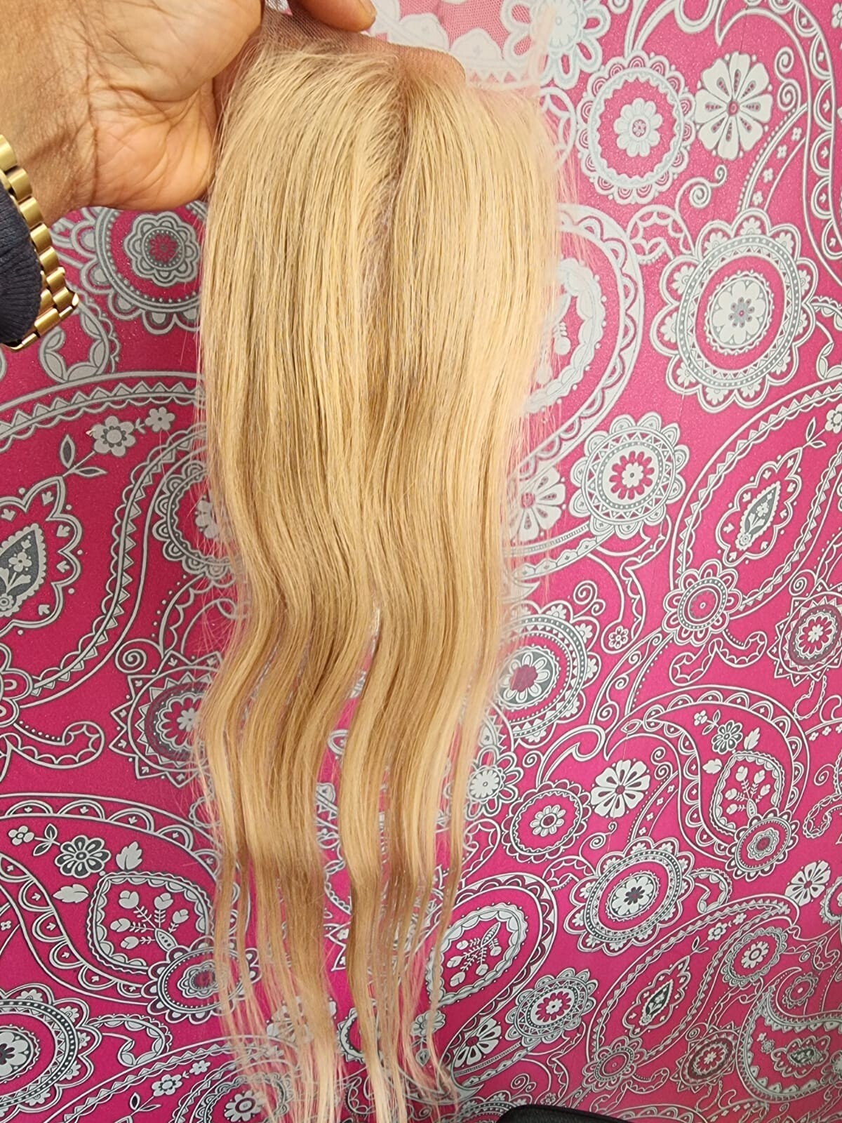 22INCHES Brazilian Virgin Human Hair Straight Lace Closure HONEY BLONDE 27# 12AA