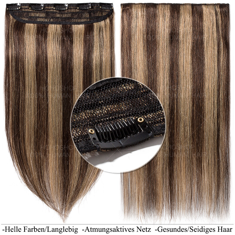 Balayage One Piece Clip In Real THICK Remy Human Hair Extensions Full Head Weft
